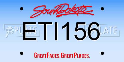 ETI156 South Dakota License Plate