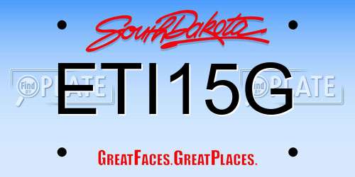 ETI15G South Dakota License Plate