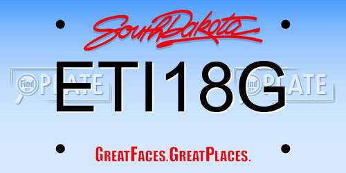 ETI18G South Dakota License Plate