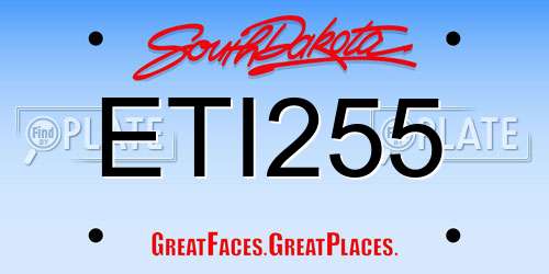 ETI255 South Dakota License Plate