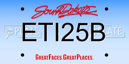 ETI25B South Dakota License Plate