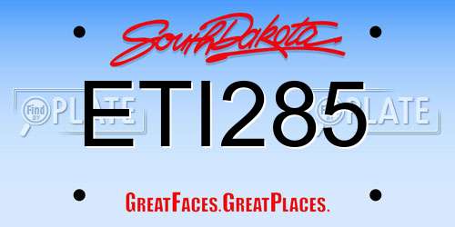 ETI285 South Dakota License Plate