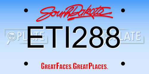 ETI288 South Dakota License Plate