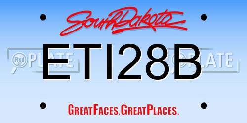 ETI28B South Dakota License Plate