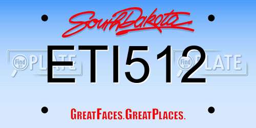 ETI512 South Dakota License Plate