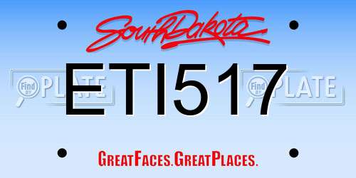 ETI517 South Dakota License Plate