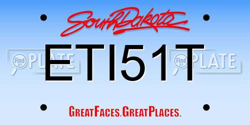 ETI51T South Dakota License Plate