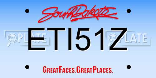ETI51Z South Dakota License Plate