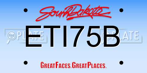 ETI75B South Dakota License Plate