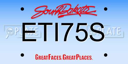 ETI75S South Dakota License Plate