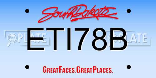 ETI78B South Dakota License Plate