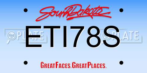 ETI78S South Dakota License Plate