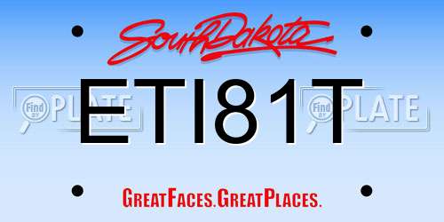ETI81T South Dakota License Plate