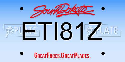 ETI81Z South Dakota License Plate