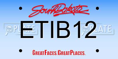 ETIB12 South Dakota License Plate