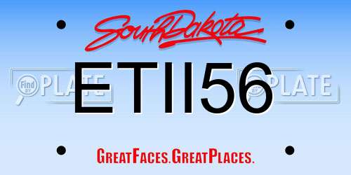 ETII56 South Dakota License Plate