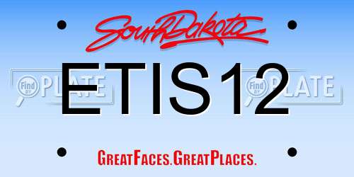 ETIS12 South Dakota License Plate