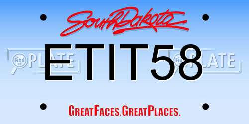 ETIT58 South Dakota License Plate