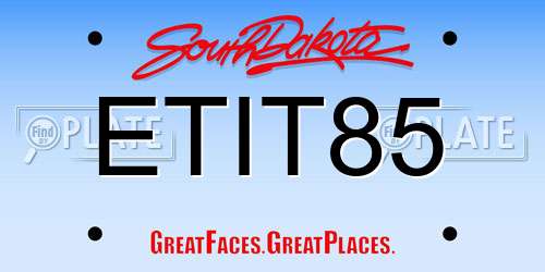 ETIT85 South Dakota License Plate