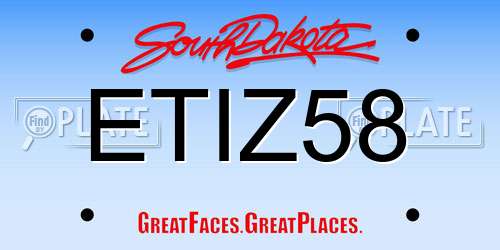 ETIZ58 South Dakota License Plate
