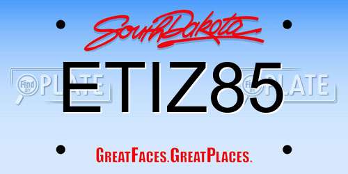 ETIZ85 South Dakota License Plate