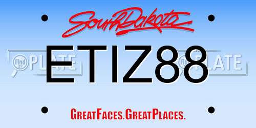 ETIZ88 South Dakota License Plate