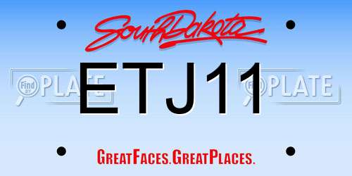 ETJ11 South Dakota License Plate
