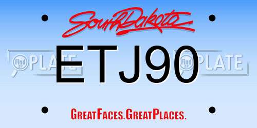ETJ90 South Dakota License Plate