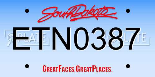 ETN0387 South Dakota License Plate