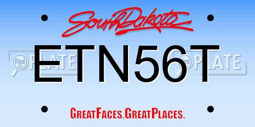 ETN56T South Dakota License Plate