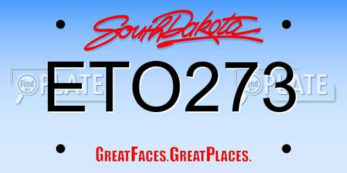 ETO273 South Dakota License Plate
