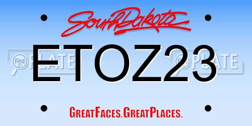 ETOZ23 South Dakota License Plate