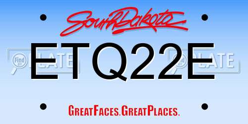 ETQ22E South Dakota License Plate