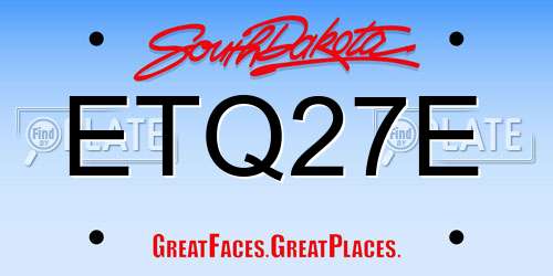 ETQ27E South Dakota License Plate