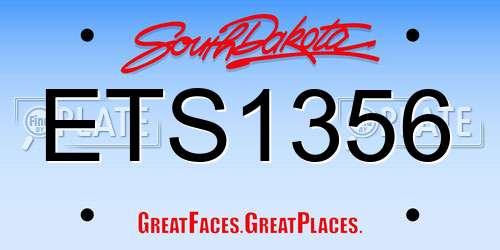 ETS1356 South Dakota License Plate