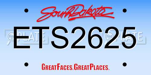 ETS2625 South Dakota License Plate