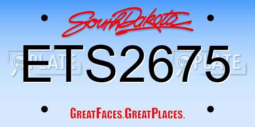 ETS2675 South Dakota License Plate