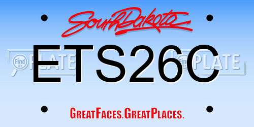 ETS26C South Dakota License Plate