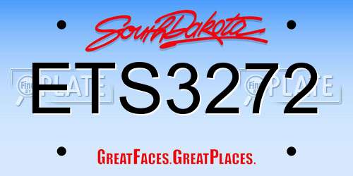 ETS3272 South Dakota License Plate