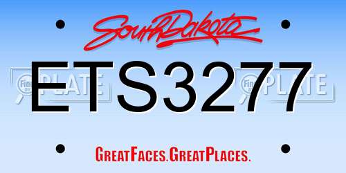 ETS3277 South Dakota License Plate