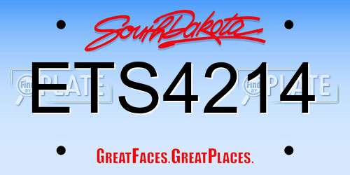 ETS4214 South Dakota License Plate