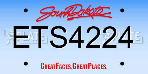 ETS4224 South Dakota License Plate