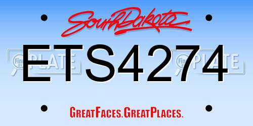 ETS4274 South Dakota License Plate
