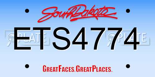 ETS4774 South Dakota License Plate