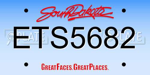 ETS5682 South Dakota License Plate