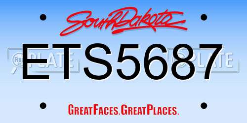 ETS5687 South Dakota License Plate