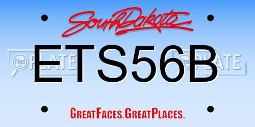 ETS56B South Dakota License Plate