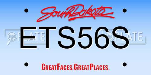 ETS56S South Dakota License Plate