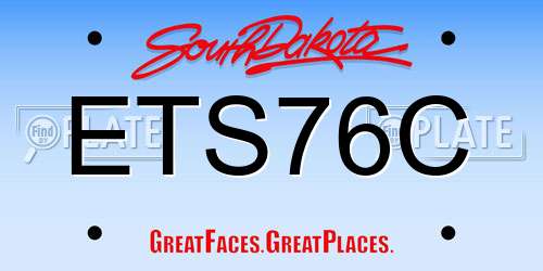 ETS76C South Dakota License Plate