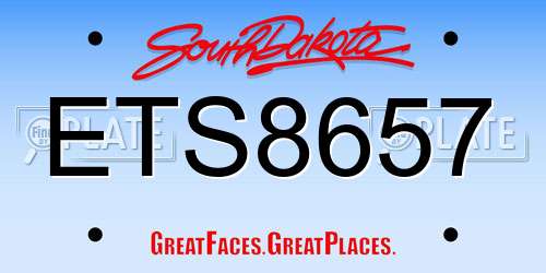 ETS8657 South Dakota License Plate